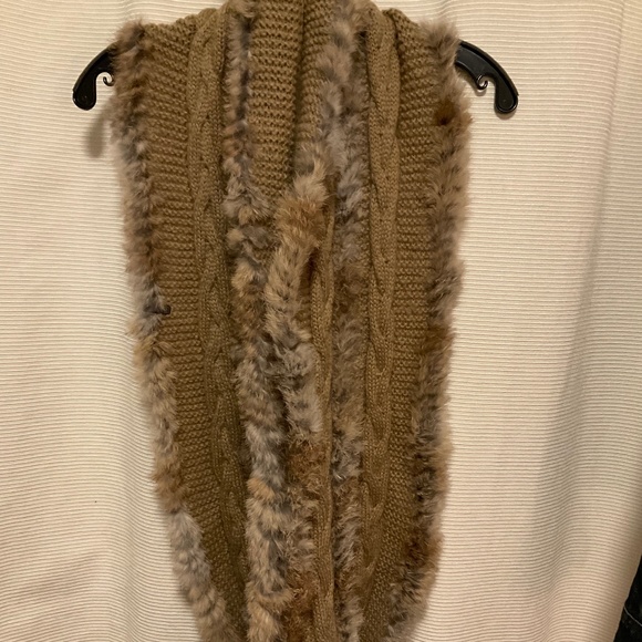 Rudsak Authentic Rabbit Fur & Knit Infinity Scarf - Picture 1 of 4
